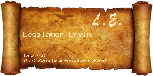 Leszlauer Ervin névjegykártya